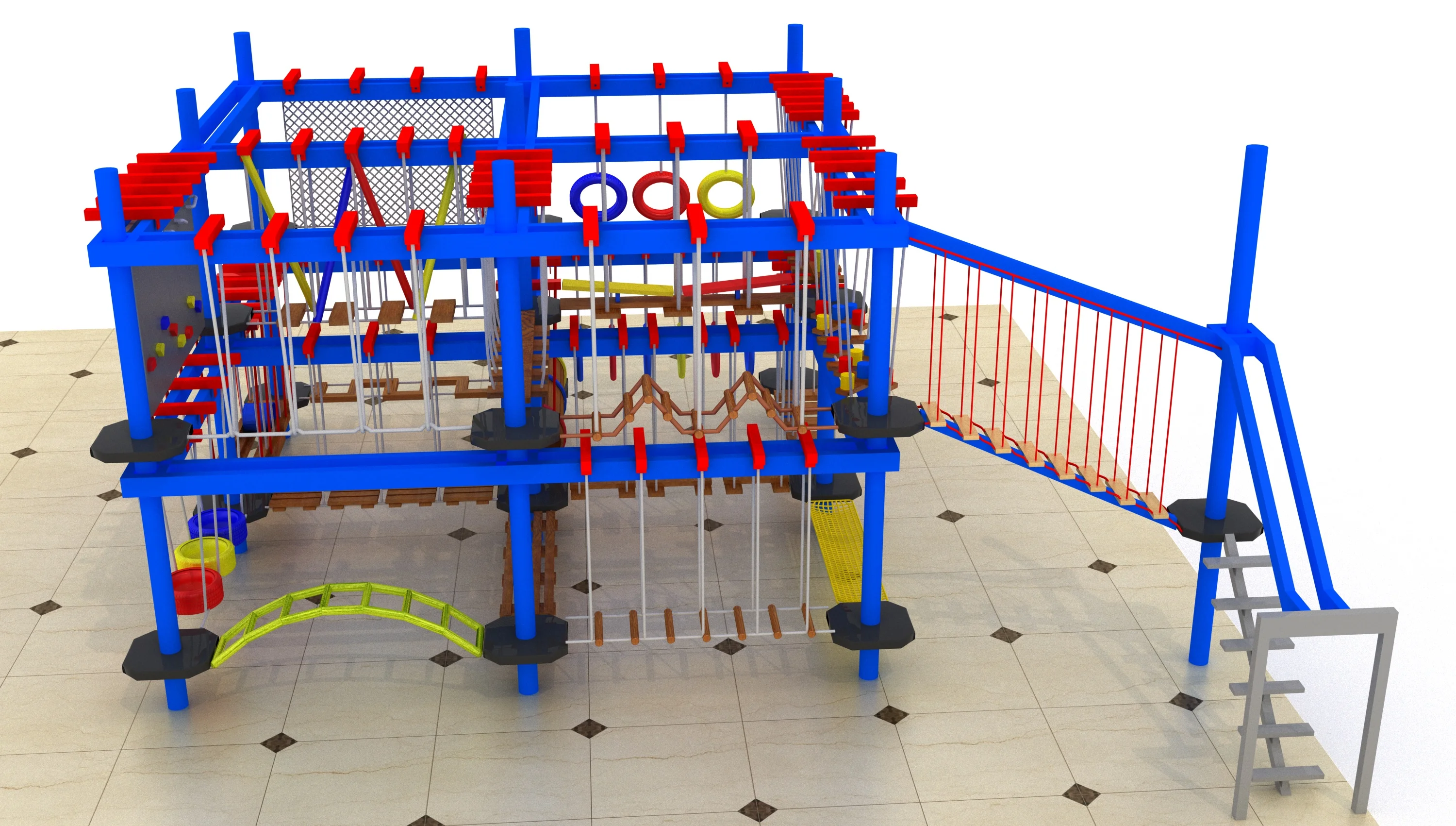 Obstacle Course Set Kid American Ninja Warrior Equipment Indoor Hindernisse Curso Ninja Warrior Mat Frame Key Wipeout
