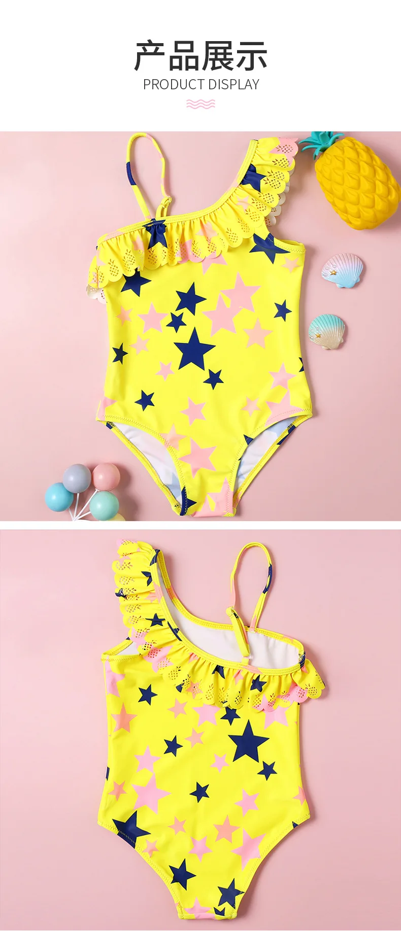 Custom Children Kids Swimming Bikini Dress Swimwear Girls One-piece ...