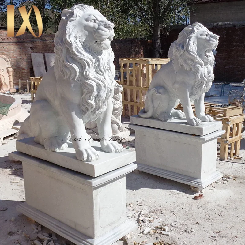 Stone carving Front Door Life-Size Pair Marble Lion Statue - China  Escultura em mármore e escultura em pedra preço