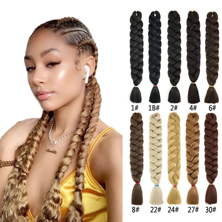 165g Extra Long Jumbo Braids Low Temperature Fiber Hair Braiding Hair ...