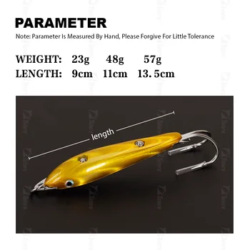 New Design 23g 48g 57g Stainless Spoon Trolling Lures with Double Hook Metal Fishing Spoon Bait for Deep Sea – Metal Jig – view 4