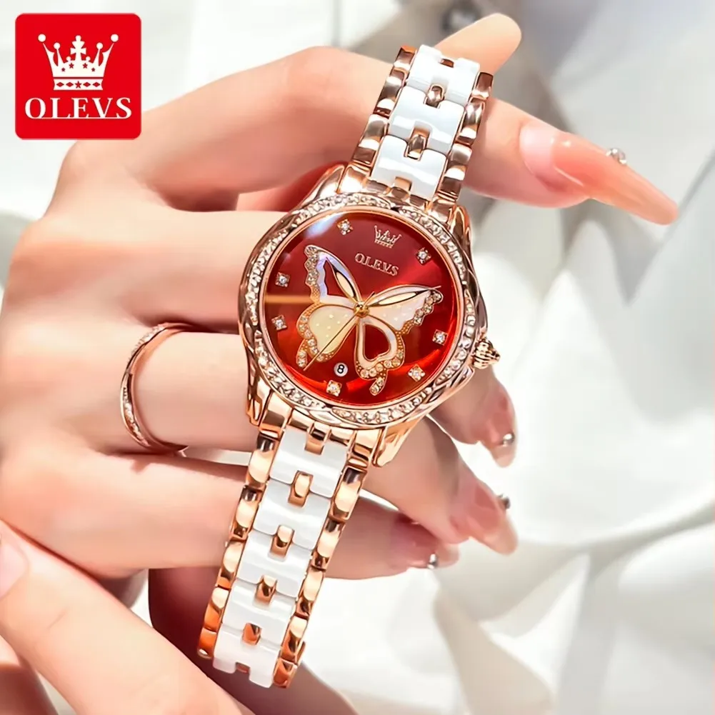Orologio Uomo OLEVS Acciaio Diamanti | Quarz Analogico Con Data E Giorno Impermeabile