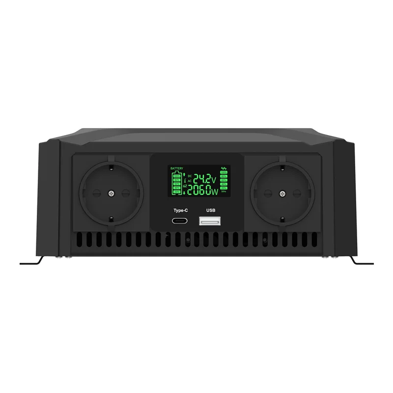 Inverter DATOUBOSS 1200W Onda Sinusoidale Pura 12V A 230V | Picco 2500W Con Display LED