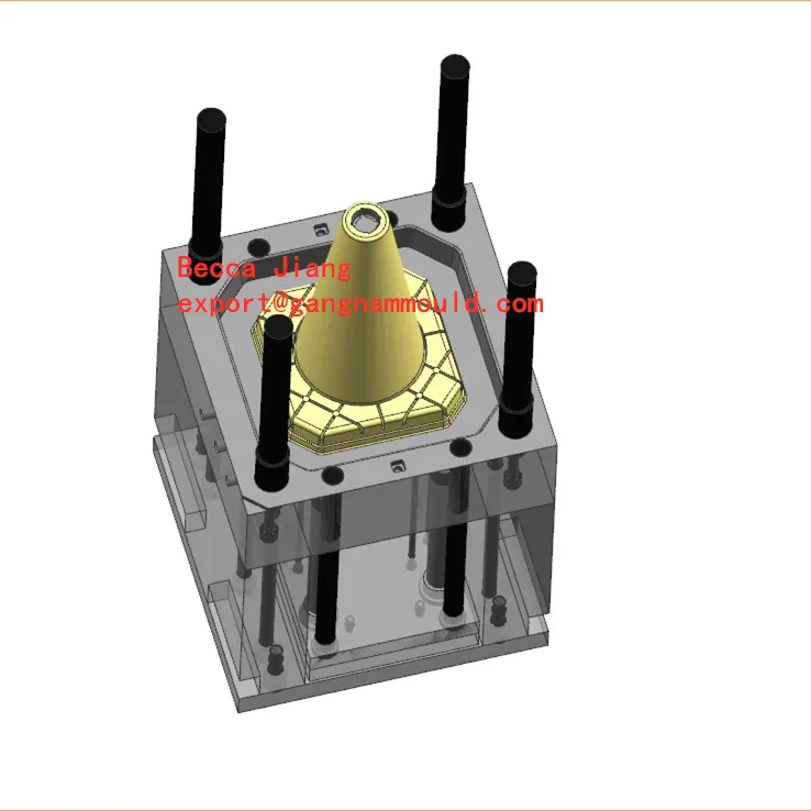 Traffic Cone Mould Pvc Plastic Road Cone Mold Reflective Crash Barrier Mould Plastic Warning