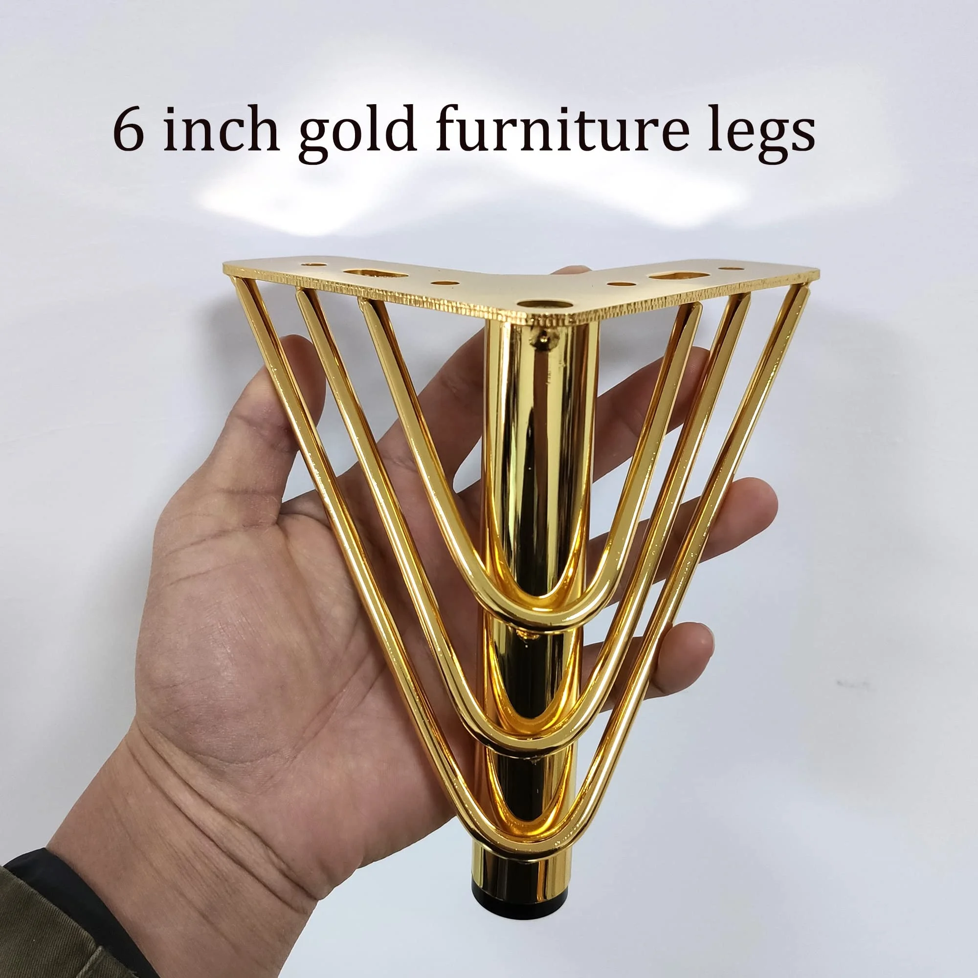 Gold Furniture Legs Set of 4 Heavy Duty Triangle Top Plate Feet for Sofa  Couches Dresser Cabinet with Rubber Floor Protectors
