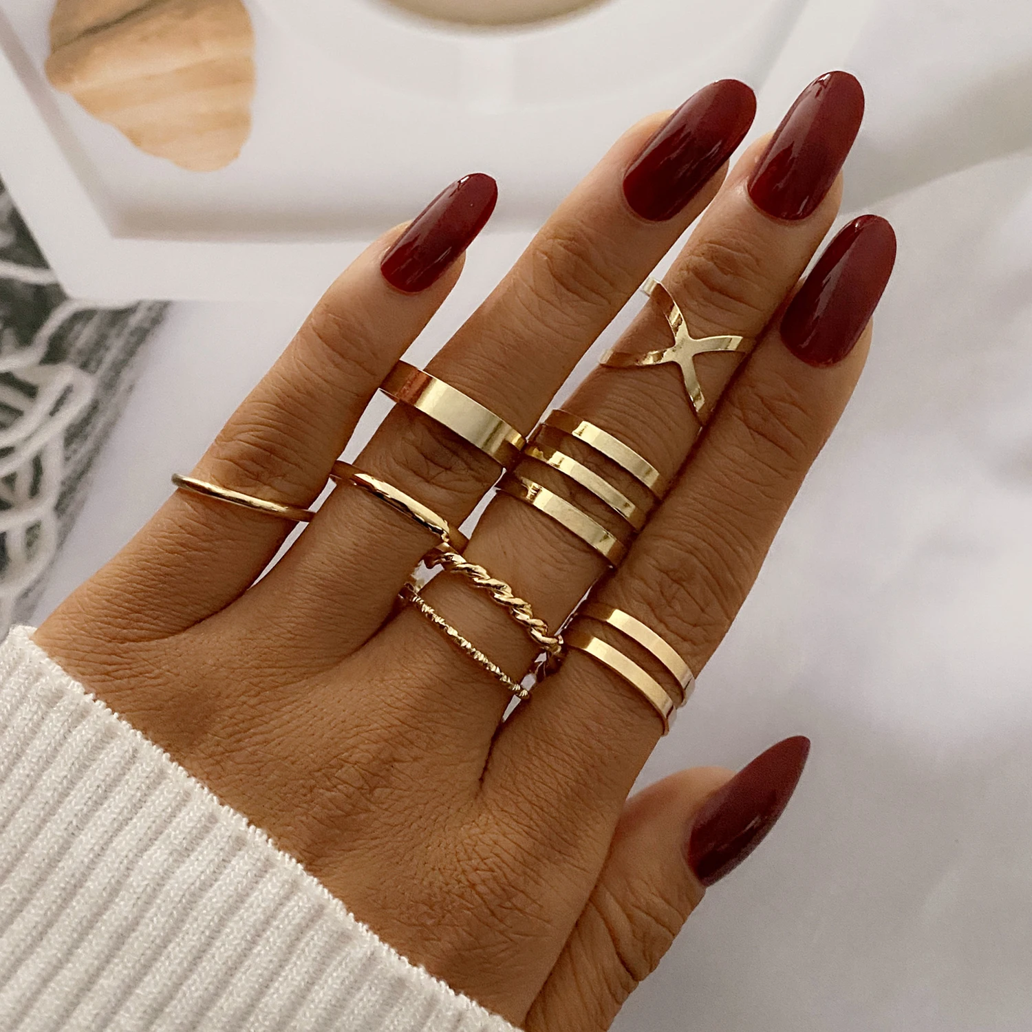 KISS WIFE Cute Rings Set Multi-style available Y2K India | Ubuy