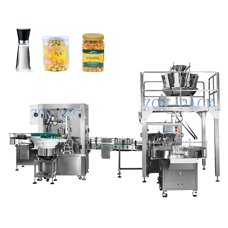 Автоматическое взвешивание пластиковых / стеклянных бутылок может баночки специй машина для розлива закусок