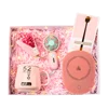 Pink-Heating cup with spoon+flower+mini fan