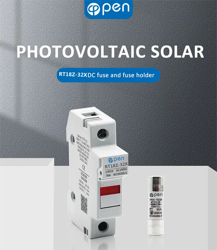 Патроны плавких предохранителей на солнечной батарее, 2P Din-рейки, подходят для плавких предохранителей 10*38 мм на солнечной батарее, для защиты фотоэлектрической системы