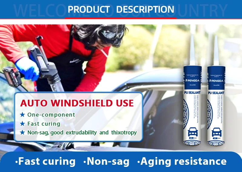 Pu Polyurethane Silicon Sealant Black Car Windshield Adhesive Sealant