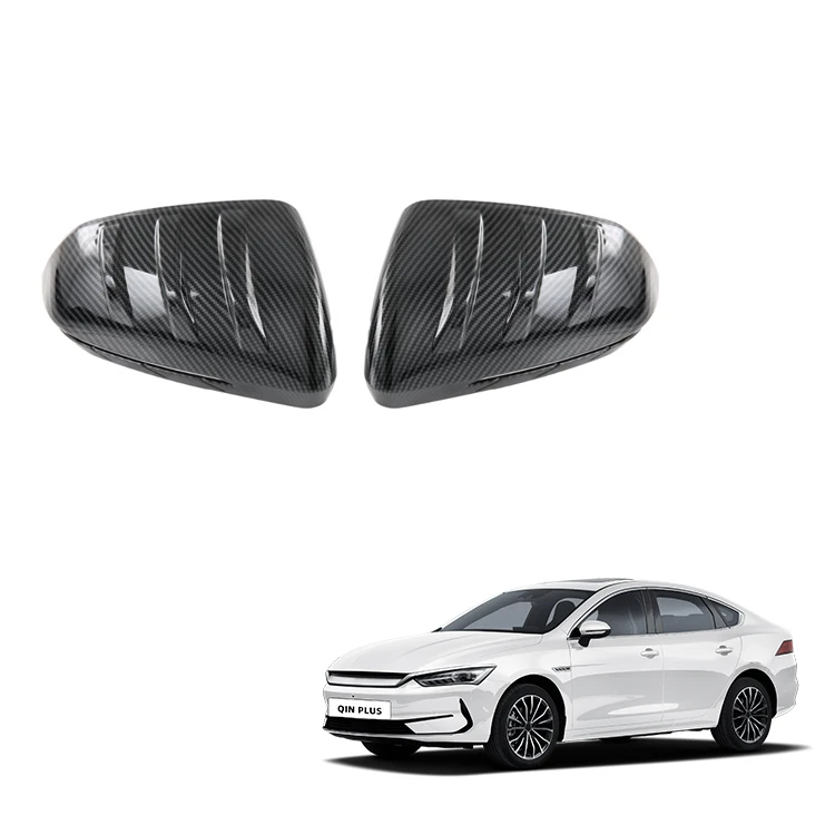 Car Mirror Cover for BYD Qin Plus Accessories ABS Carbon Fiber Pattern Rear View Mirror Cover Exterior Accessory