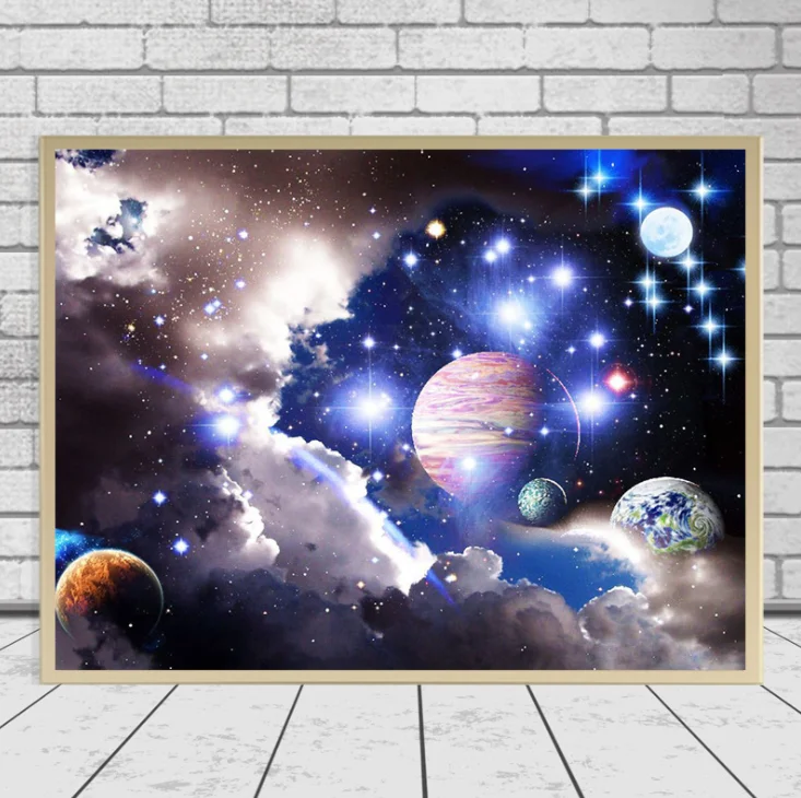 Planet DIY 5D Diamond Painting Full Kits Crystal Rhinestone Embroidery Pictures Arts Craft Gift 