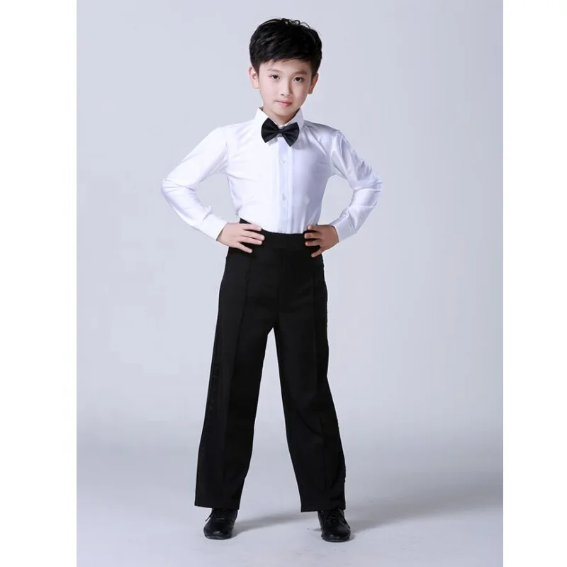 New Boys Blue Green Latin Salsa Dancing Costumes Kids Ballroom Performance  Party Dance Wear Tops+Pants Vestido De Baile Latino