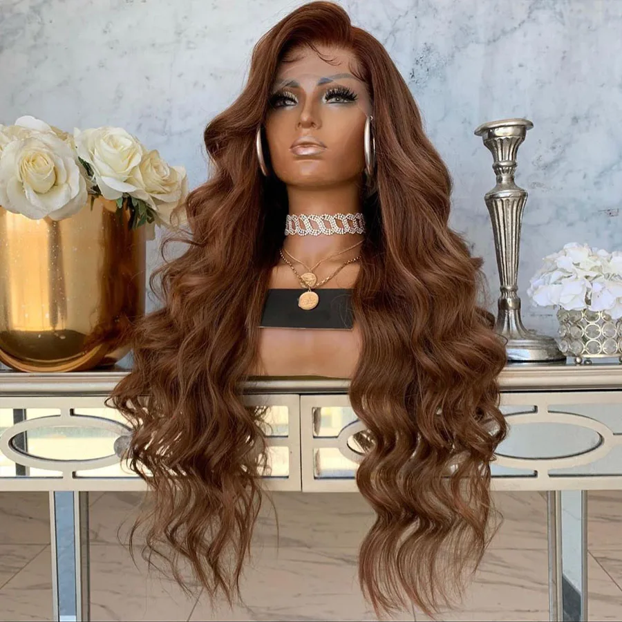 Peruvian Wavy Chestnut Brown Lace Front Human Hair Wigs With Baby Hair  Glueless 180density Remy Hair For Black Women - Buy Curly 13x6 Lace Front  Human Hair Wig,100% Human Hair Wigs 360