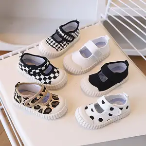 2026 Girls' White Canvas Casual Sneakers Breathable Single Spring Autumn Indoor Kindergarten Shoes for Children