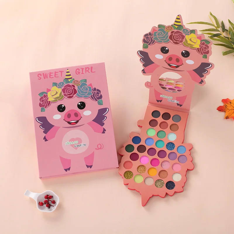 
 35 цветов, картонная палитра теней для век с мультипликационным принтом, новая палитра теней для век с индивидуальным лейблом, летняя палитра цветов  