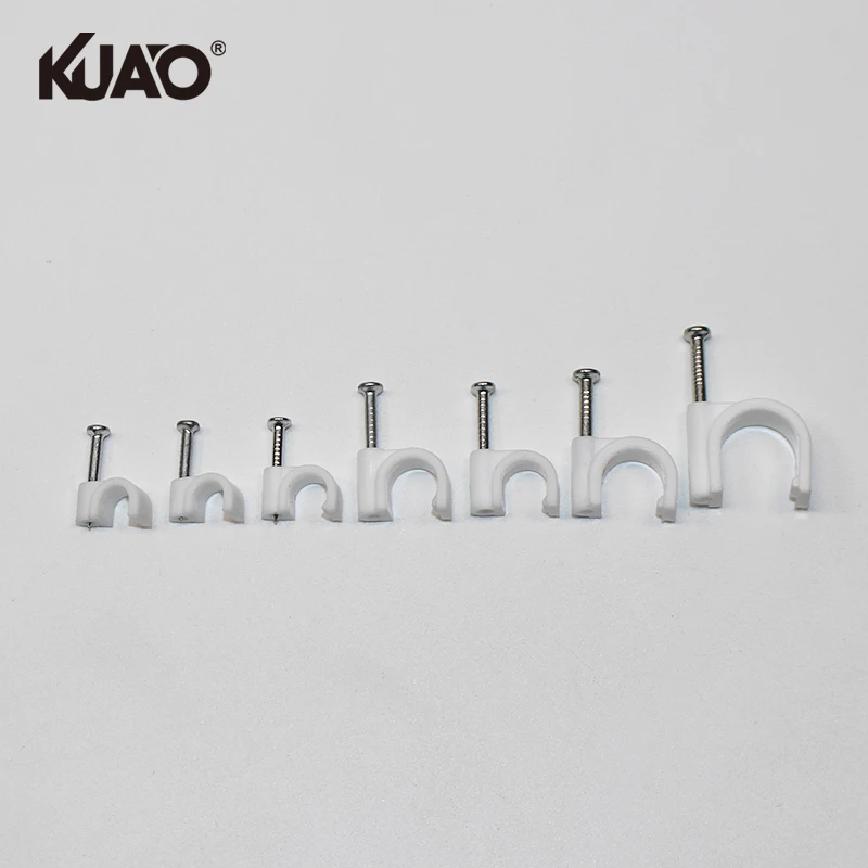 Durable Plastic Iron Wire Organizers - Multi-Size Nail-In Cable Clips for Home/Commercial Wiring Management