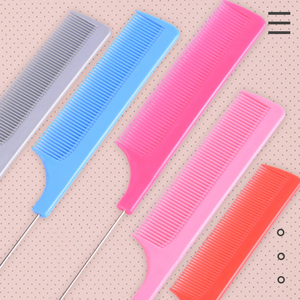 ABC Haarkamm Für Rattenschwanz – Aus Edelstahl, Antistatisch, 26,3 X 5,5 Cm, Blau, Zum Toupieren & Flechten