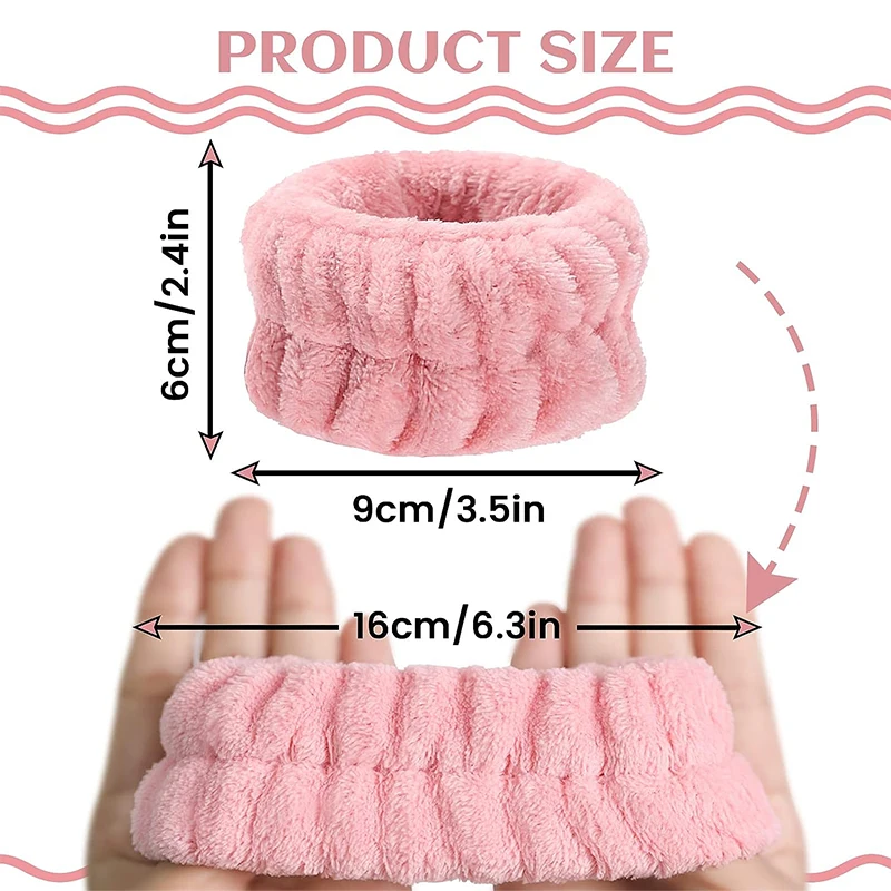 Bilov  Spa Headband Wrist Washband Scrunchies Cuffs for Washing Face Towel Wristbands Hair Headband Face Wash Wristband