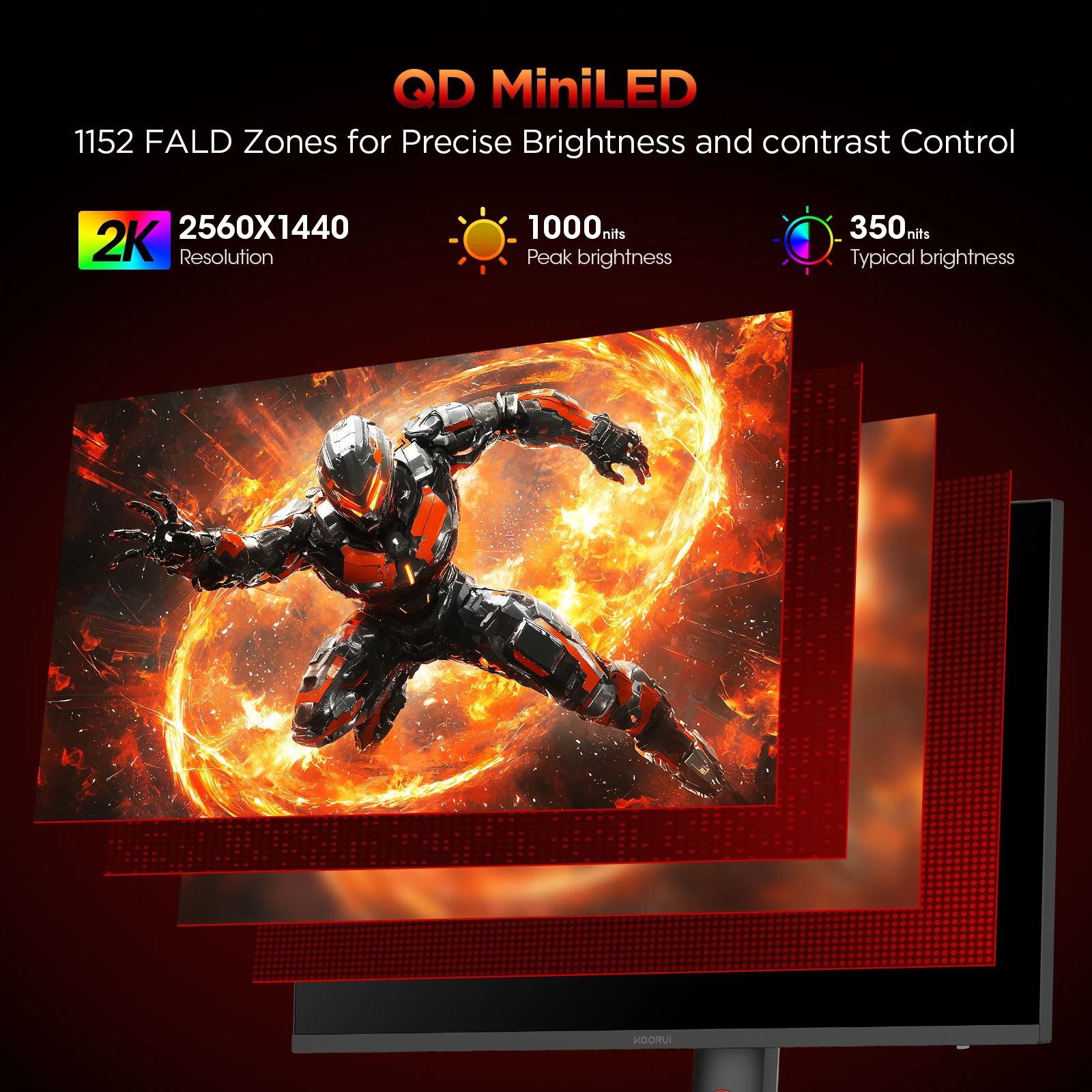 KOORUI S2721PM 27-Inch 4K Gaming Monitor – Mini LED, 160Hz, 1ms