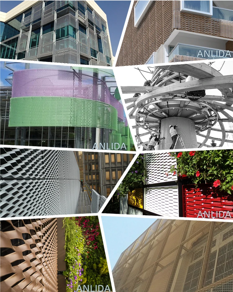 Customized Aluminum Expanded Metal Facade Cladding Panels