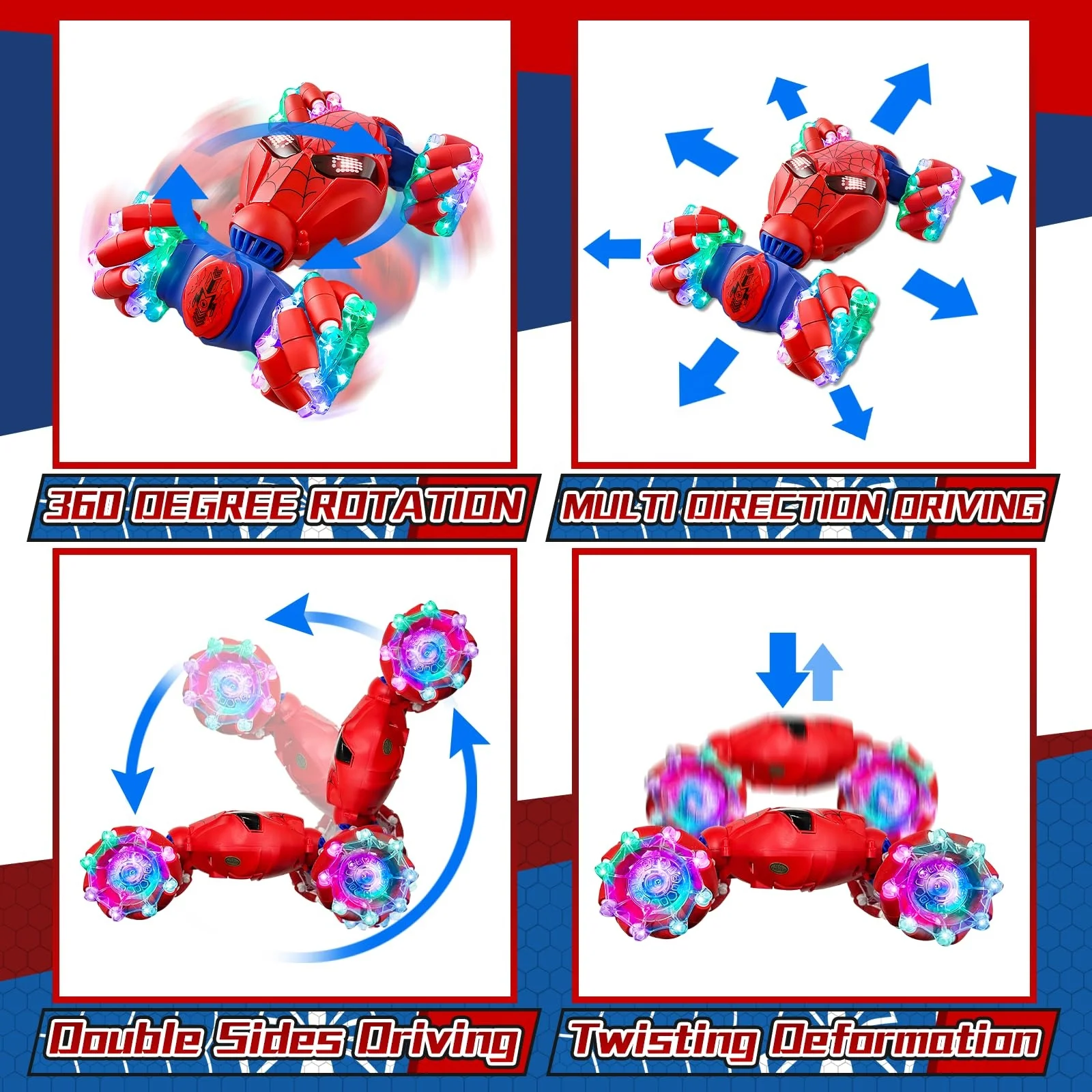 Innovative Trends 2024 Hand Control 4WD Drift Remote Control Car Off Road Gesture Sensing Spider Stunt Car Rc Cars With Light