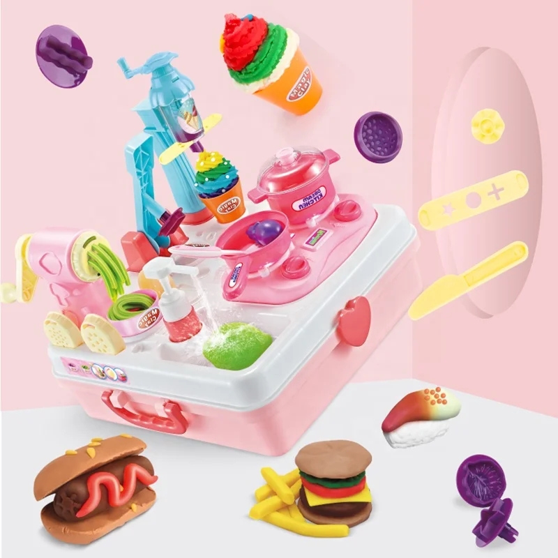 Многофункциональная цветная лапша и мороженое, игрушечная машинка для теста, игровые инструменты для теста с раковиной, игрушка