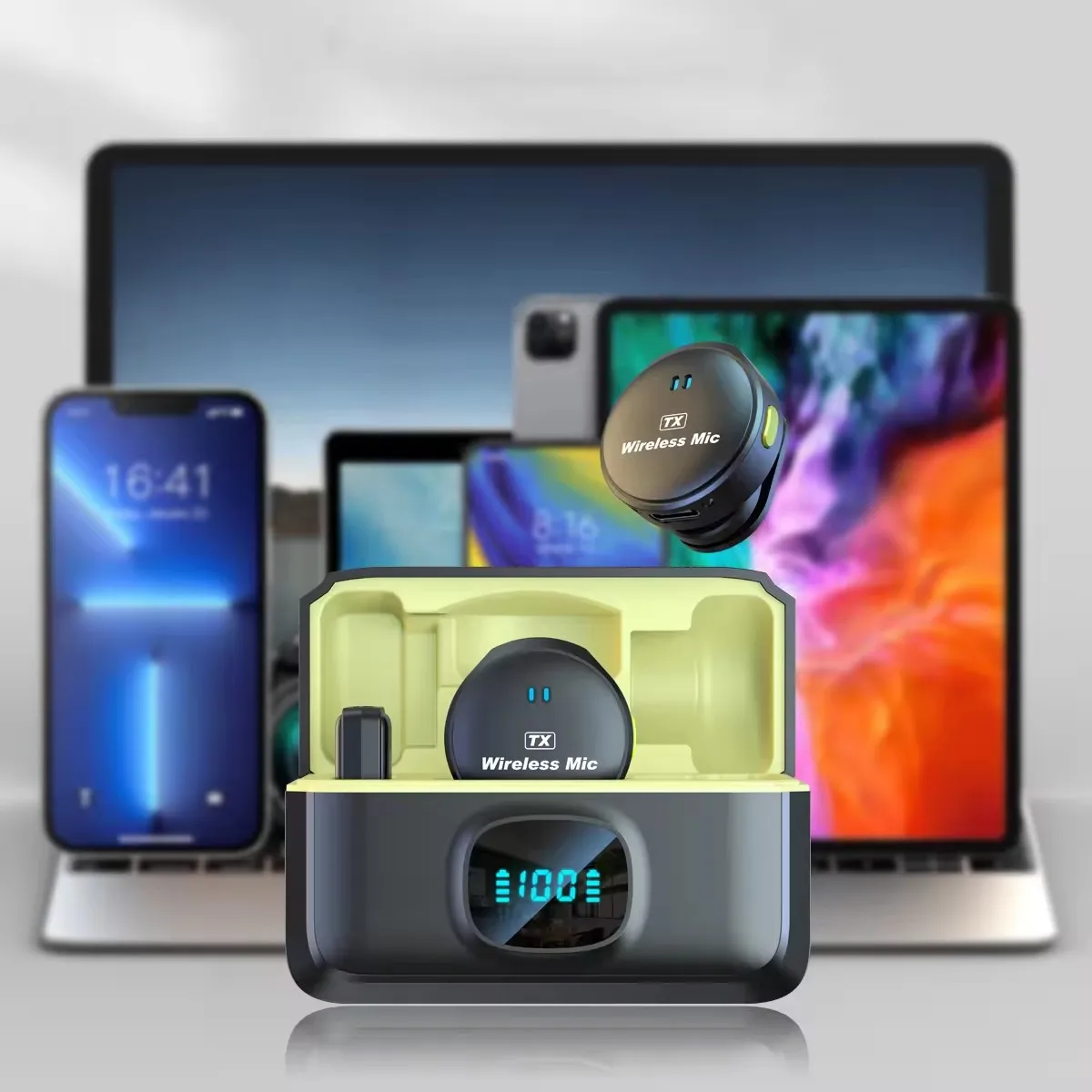 Wireless Microphone with Charging Case Q8 Condenser Mic