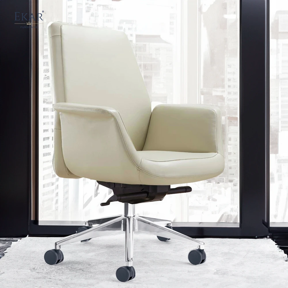 Premium Italian Imported Top-Grain Leather Office Chair - Exquisite Texture, Durability, and Breathability factory