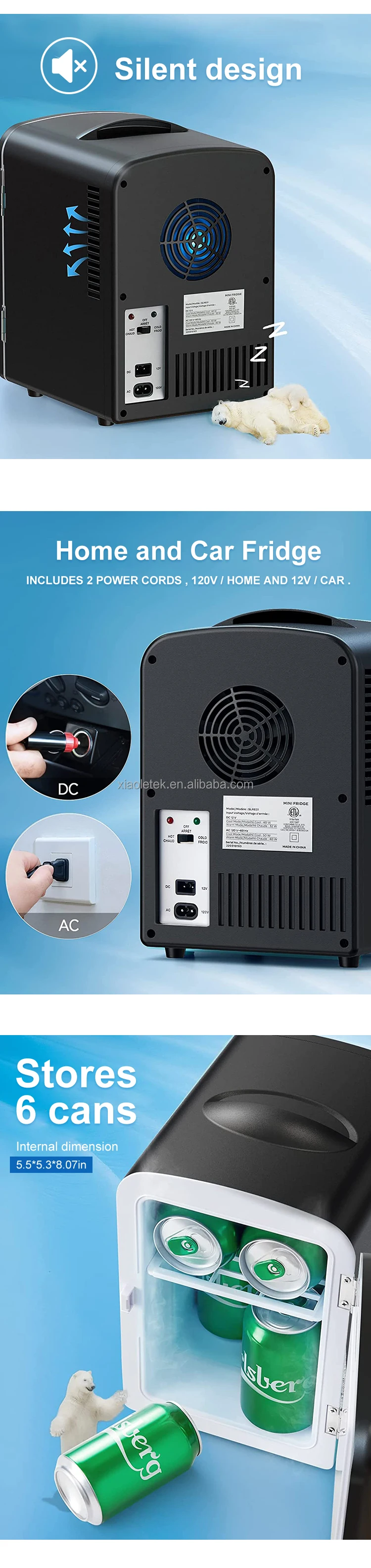 New Arrive 4l Mini Bar Fridge With Ice Maker Mini Fridge Portable