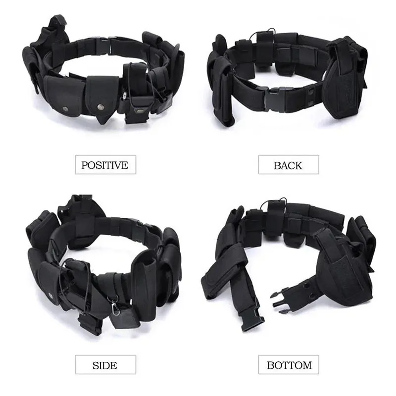 Men's Practical Detachable Belt Set Tactical Adjustable Strap Belt Inner Belt with Cell Phone Tool Bag Waist Holster Set