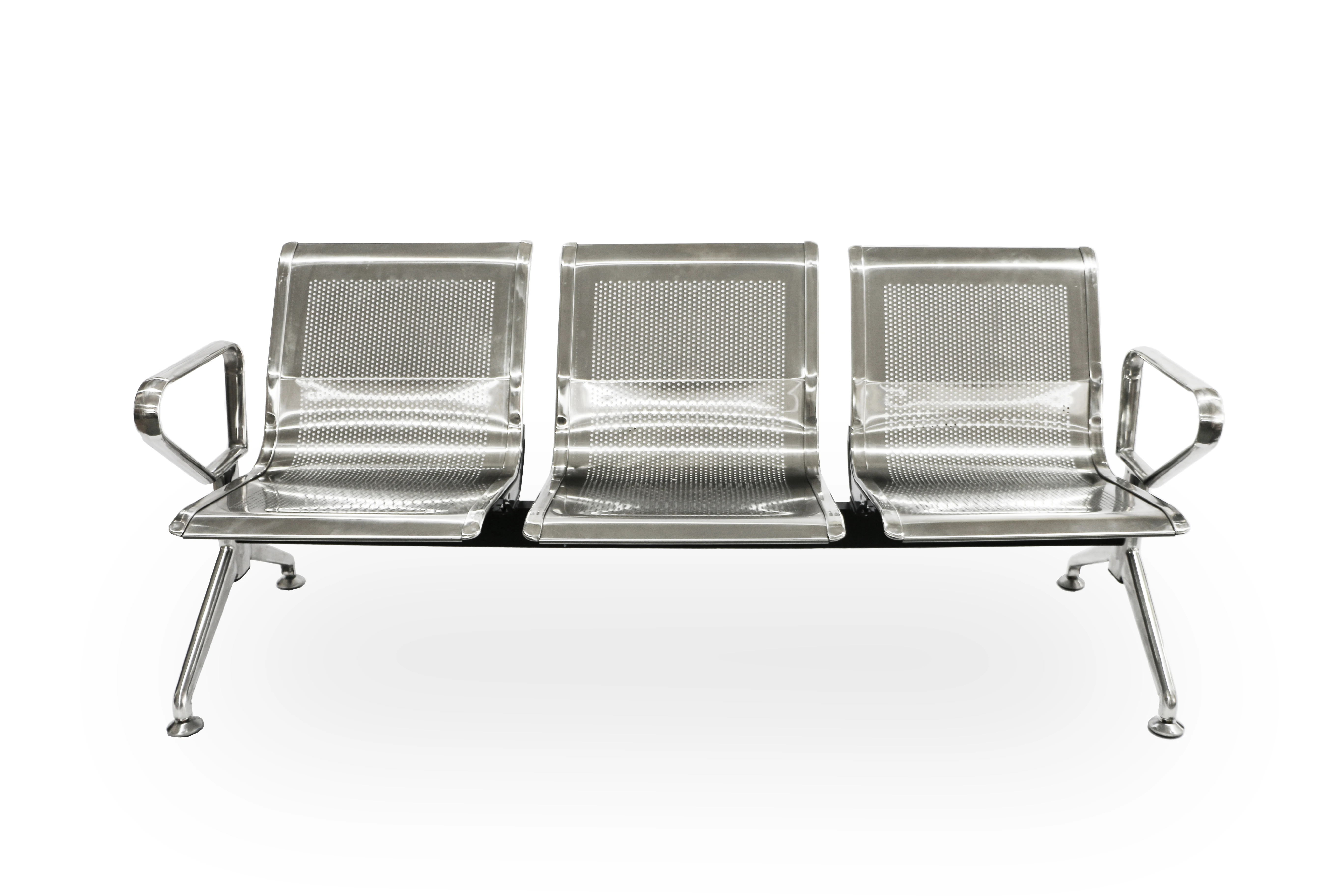 3-seat Stainless Steel Airport Waiting Chairs Public Area Benches Train  Station/Hospital/Bank Waiting Chairs Wholesale