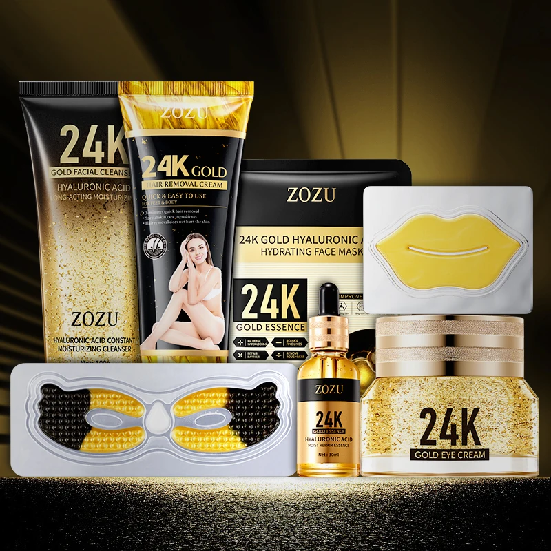 BIOAQUA ZOZU 24K Gold Hyaluronic Acid Face Serum & Skincare Set