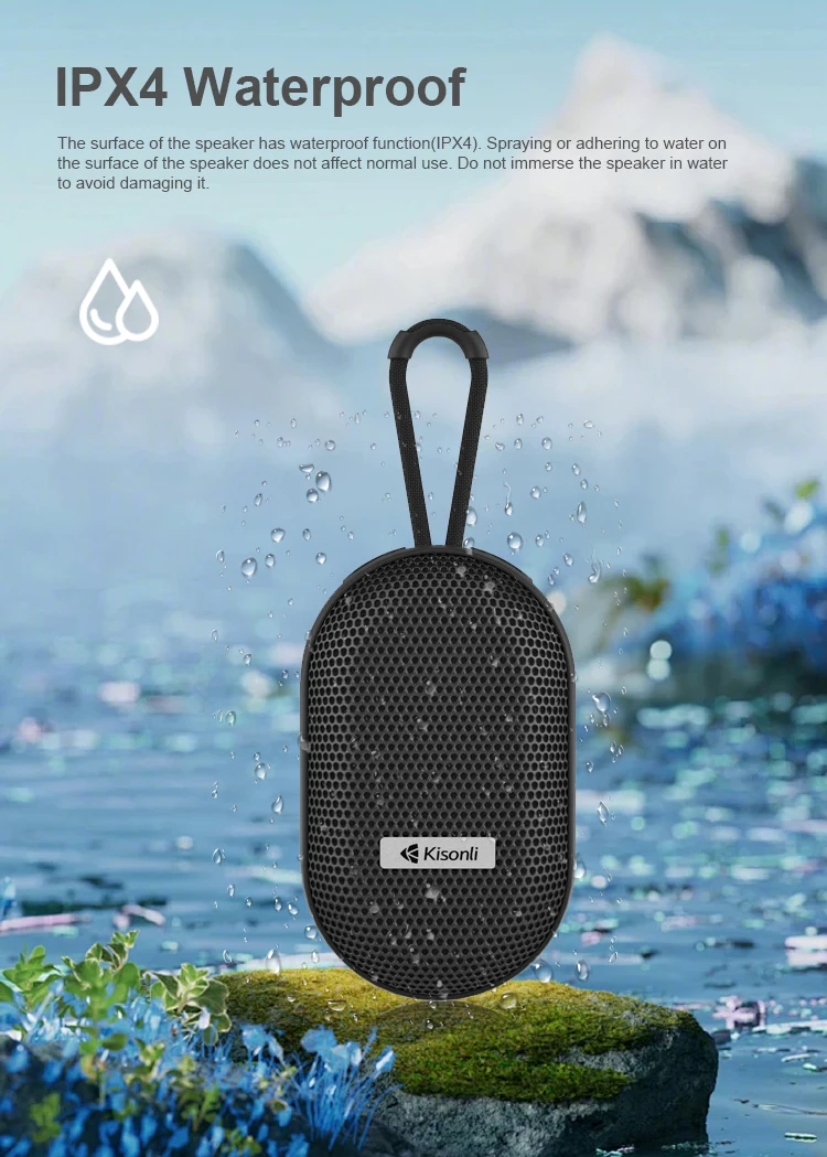 Kisonli T6 Waterproof Portable Mini Wireless Sub Woofer Speaker