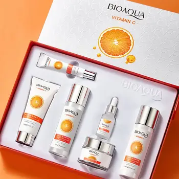 OEM BIOAQUA new wholesale vitamin c brightening face skin natural beauty face acne treatment skin care set
