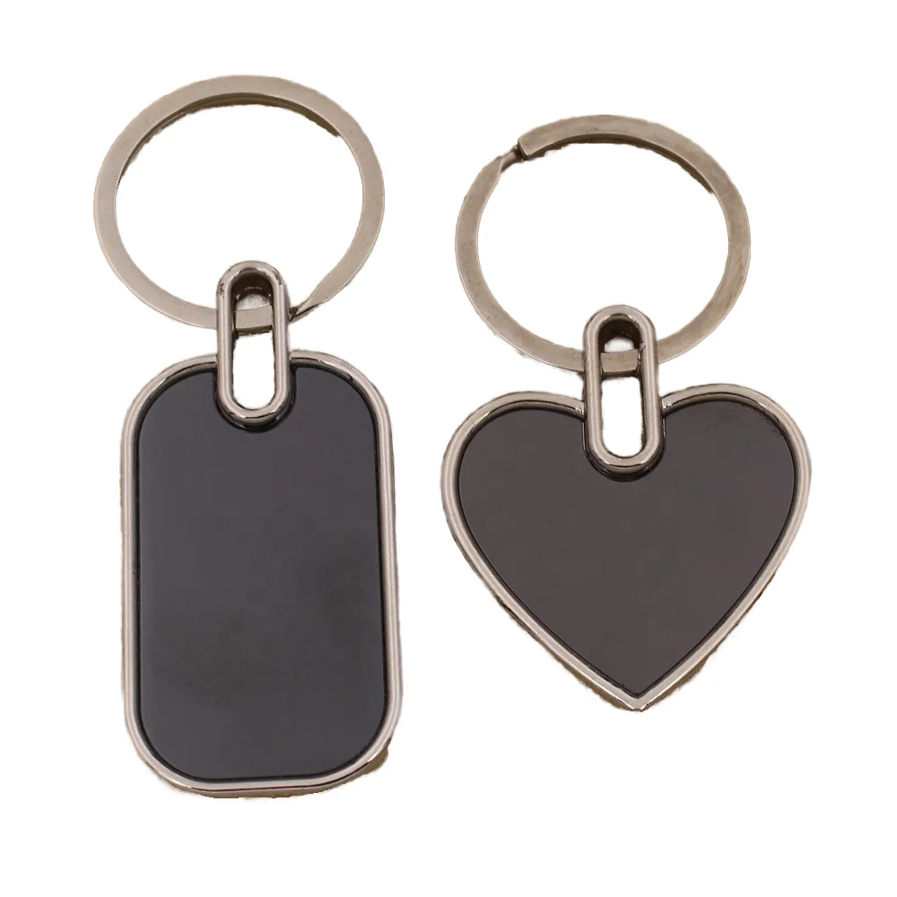 Customized Easy Design Blank Metal Keychain Black Key Chain for Promotion Gifts From China