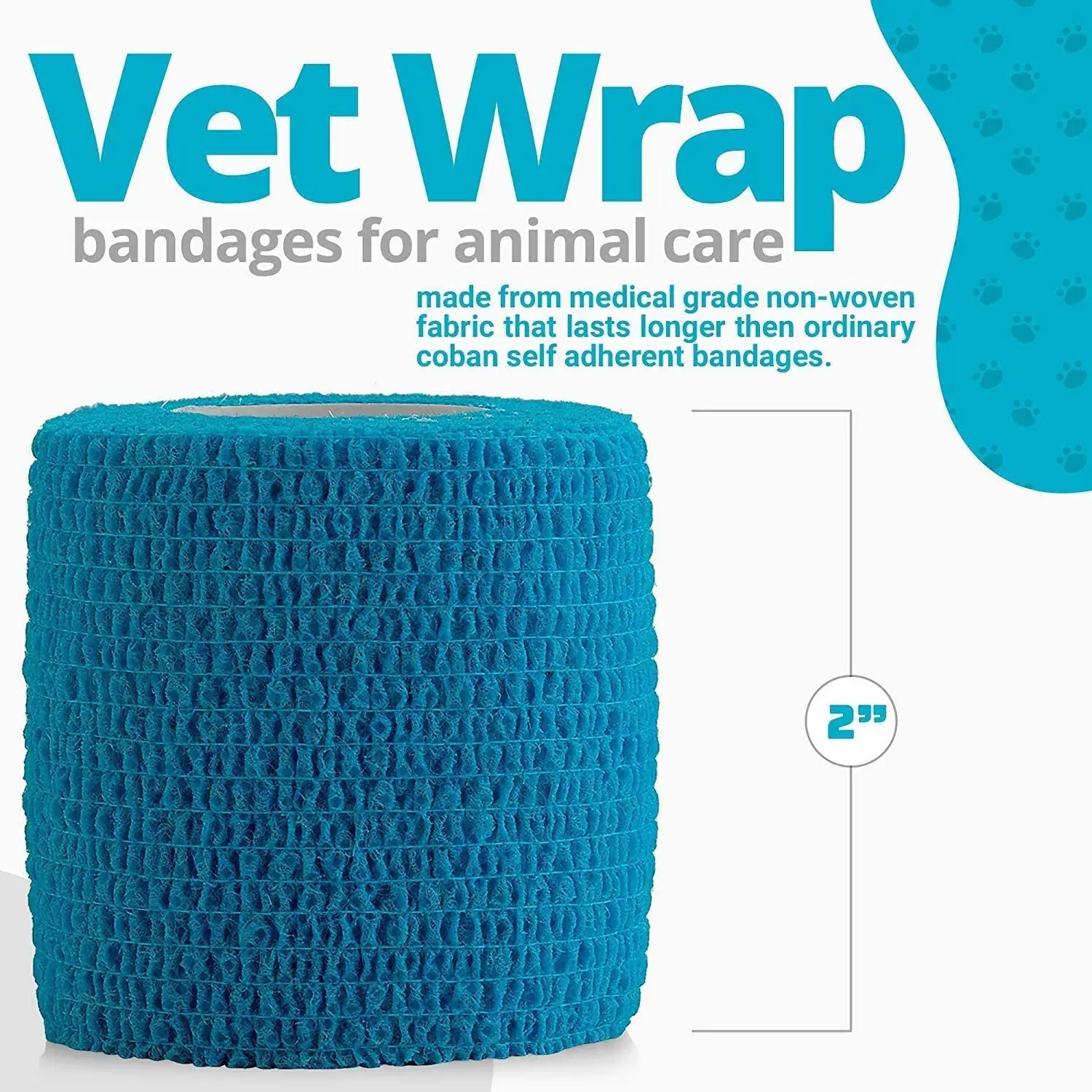 Custom Durable Self Adhesive Medical Gauze Bandage Roll Pet Animal Various Colors Veterinary
