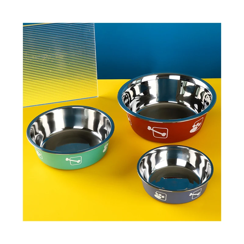 Factory Pet Bowl Wholesale With Logo Colored Stainless Steel Dog Bowl