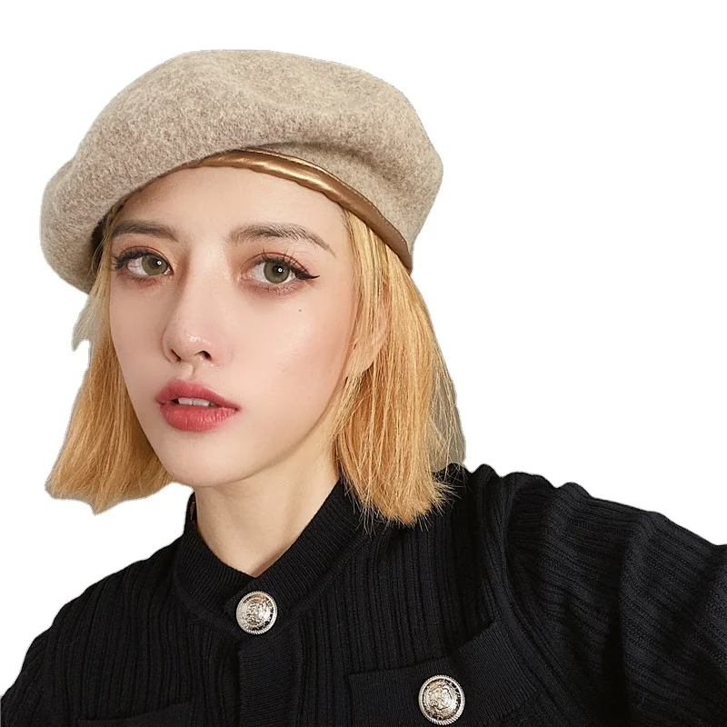 Pura Lana Berretto Autunno E Inverno All-partita Pittore Del Cappello Della  Signora Di Temperamento Retrò Finiture In Pelle Tre-dimensionale Berretto  Cappello - Buy Berretto,Cappello Di Lana Product on Alibaba.com