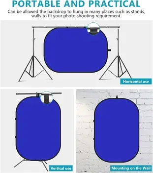 NEEWER  2 in 1 Collapsible and Reversible Background Double Sided Blue Screen and Gray Screen Chromakey Backdrop for Photography detail image