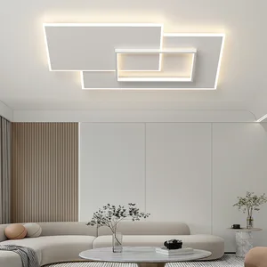 Modern Acrylic Iron Surface Mounted Stepless Dimming LED Ceiling Light for Living Room Dining Room