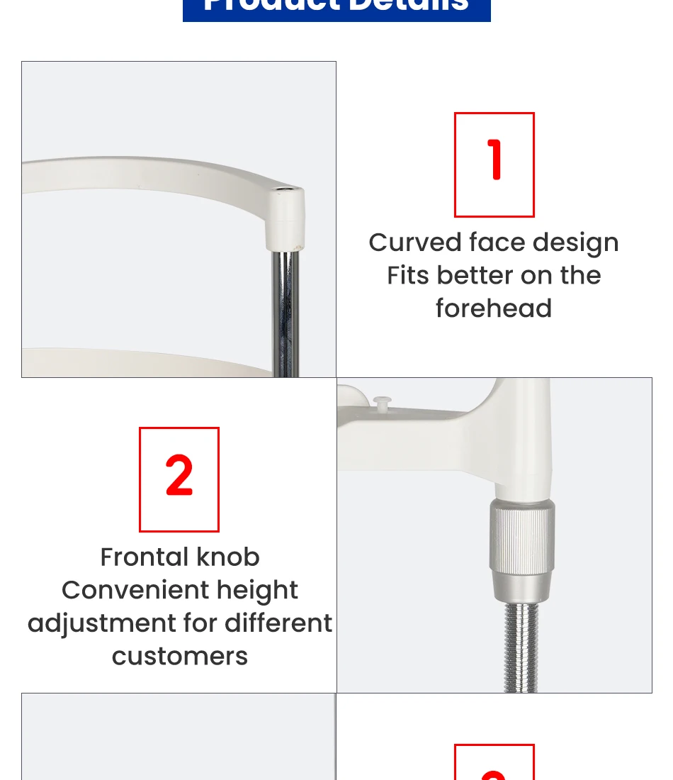 HTL Telescopic Forehead Support Bracket Adjustable Optometry Table Bracket for Ophthalmic Glasses Equipment
