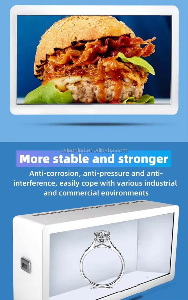 product 215 inch transparent lcd display cabinet 3d showcase advertising crystal display box monitor showcase-6