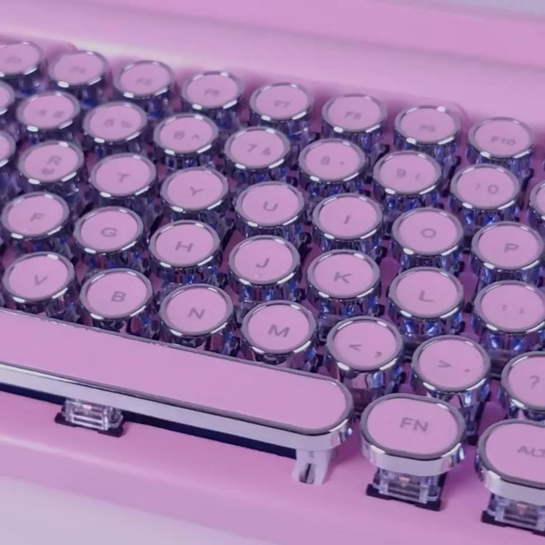 Retro Typewriter Mechanical Rgb Wireless Keyboard Multi Devices Connect Mode 2000mah Type C