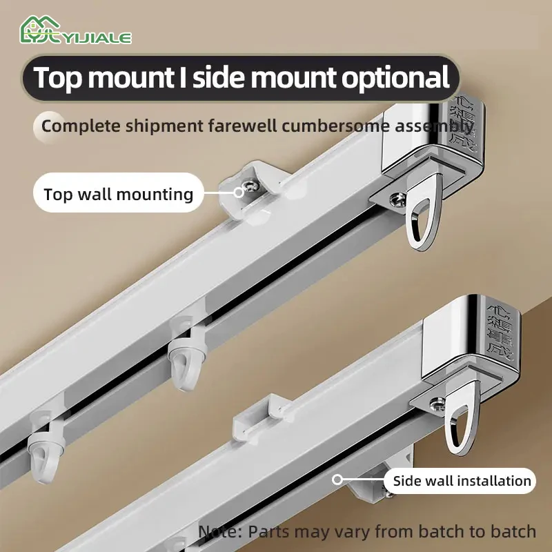 Metal Durable Curtain Track Ceiling Mount Hidden Mount Curtain Rail Aluminum Hook Curtain Track Accessory