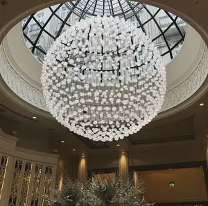 ECOJAS Luxury Glass Chandelier for Hotel Lobby Super Market Wedding Hotel New Design Large Pendent Light