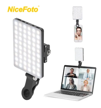 NiceFoto 5W Rechargeable Live Streaming Makeup Webcam Zoom Call Lighting Phone Laptop Clip LED Fill Selfie Light product image