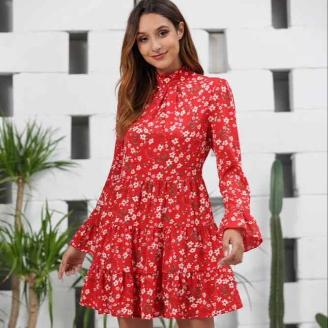 long sleeve patchwork dress