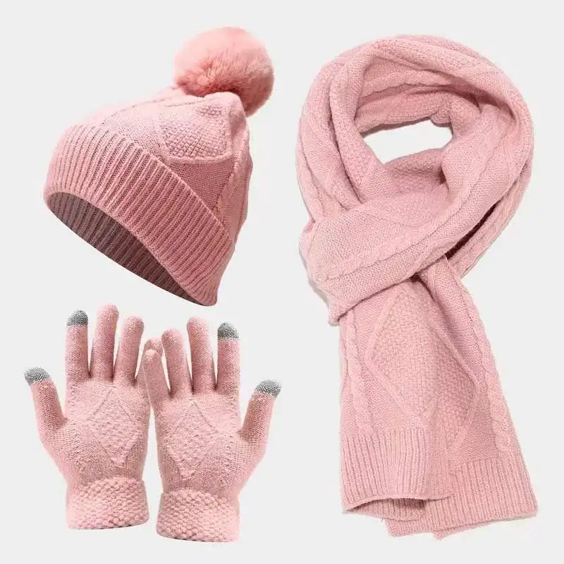 pink hats and scarves