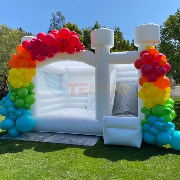 High Quality PVC Material White Inflatable Castle Commercial Inflatable House Wedding Inflatable Bounce House